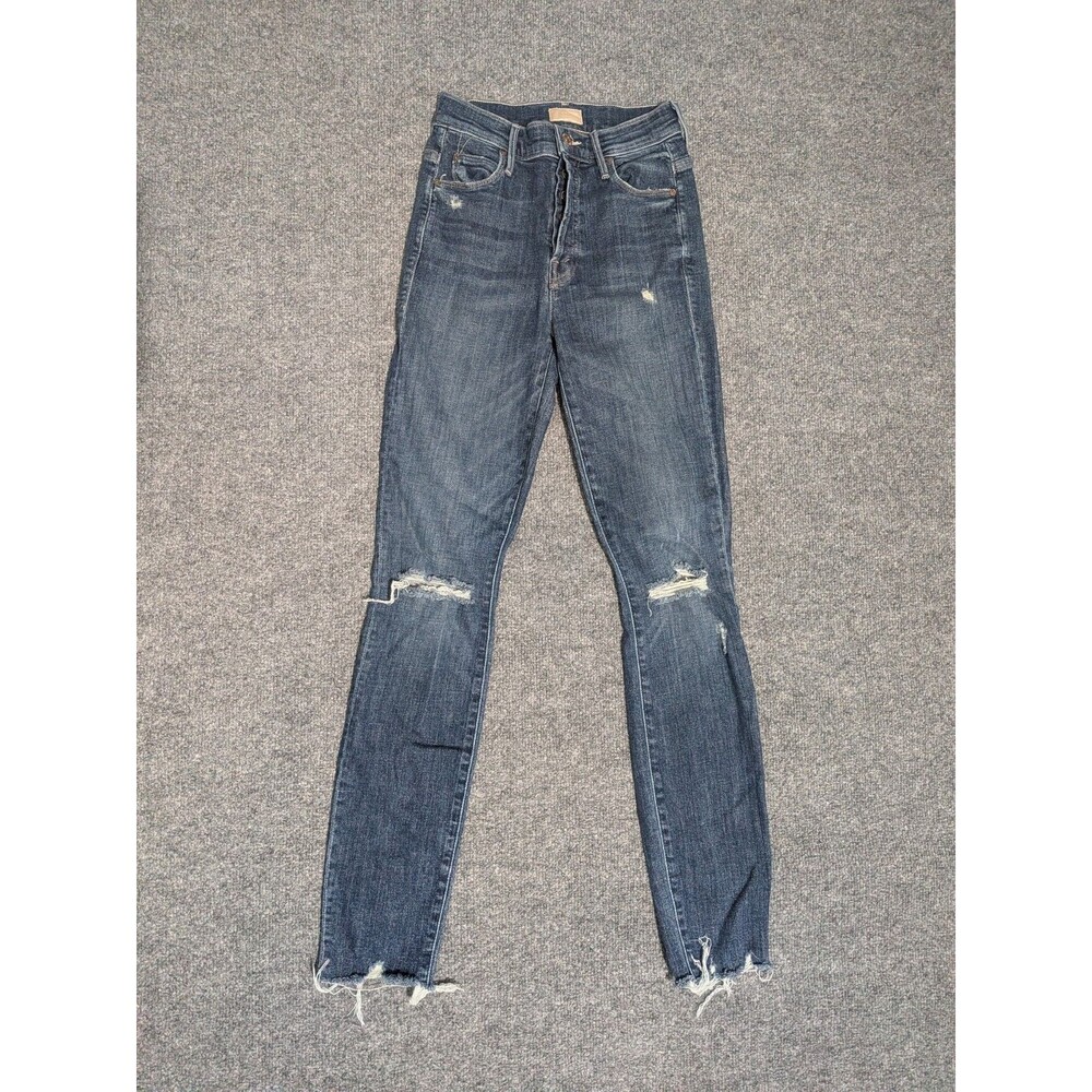 Mother Jeans Womens 24 (23x28.5) The Stunner Chew Off Duty Distressed Blue